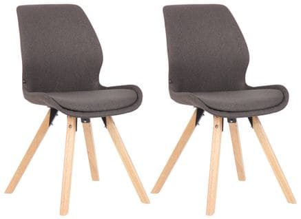 Lot De 2 Chaises De Salle À Manger Luna Gris Foncé/tissu