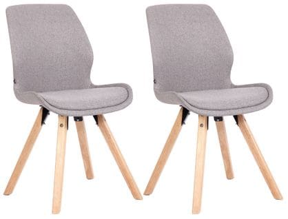 Lot De 2 Chaises De Salle À Manger Luna Gris/tissu