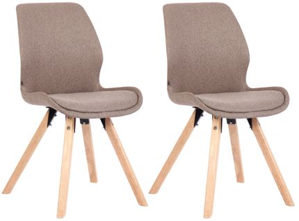 Lot De 2 Chaises De Salle À Manger Luna Taupe/tissu