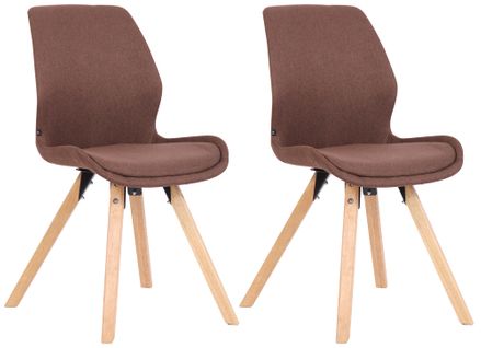 Lot De 2 Chaises De Salle À Manger Luna Marron/tissu