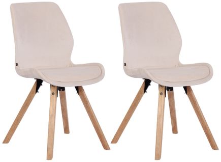 Lot De 2 Chaises De Salle À Manger Luna Crème/velours