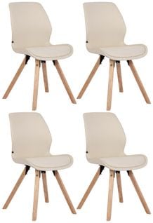 Lot De 4 Chaises De Salle À Manger Luna Crème/tissu