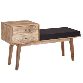 Banc En Tissu 120 Cm Bois Massif Rembourré Banc Banquette Couloir Espace