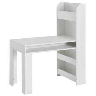 Enfant Blanc 90x50x110 Cm Bureau D'étudiant Table Avec Étagère