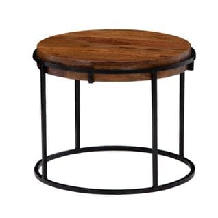 Table Basse Ronde Bois Massif 60x60x45 Cm Petite Table De Salon Moderne