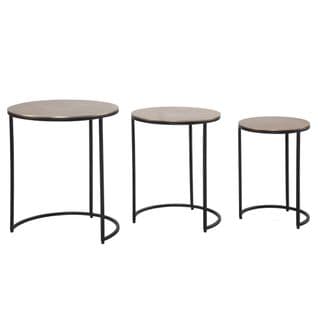 Table D'appoint Lot De 3 Petite Table Basse De Salon Métal Moderne Or