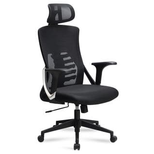 Chaise De Bureau Tissu Noir Fauteuil Ergonomique Siège Pivotante 120 Kg