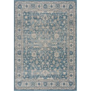 Milan - Tapis D'inspiration Designer Bleu Taupe 200 X 290 Cm