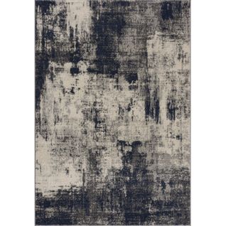 Milan - Tapis D'inspiration Createur Taupe Et Bleu Petrole 160 X 230 Cm