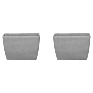 Lot De 2 Pots De Fleurs En Pierre Grise 60 X 27 X 41 Cm Baris