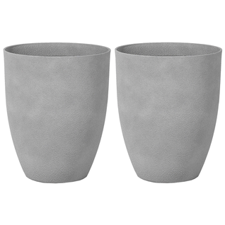 Lot De 2 Cache-pots Gris 43 X 43 Cm Croton