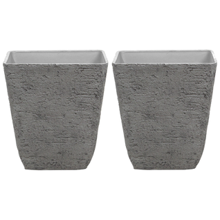 Lot De 2 Cache-pots Gris 49 X 49 X 53 Cm Delos