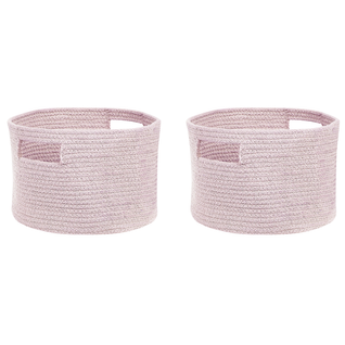 Lot De 2 Paniers En Coton Rose Pâle D 30 Cm Chiniot