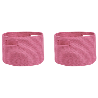 Lot De 2 Paniers En Coton Rose 30 Cm Chiniot