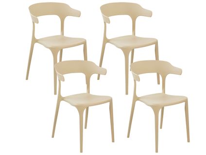 Lot De 4 Chaises De Salle à Manger Beige Gubbio