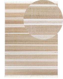 Tapis En Jute Beige Et Blanc 160 X 230 Cm Talpur