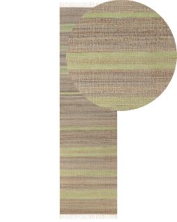 Tapis En Jute Beige Et Vert Clair 80 X 300 Cm Talpur