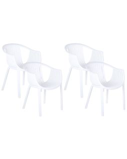 Lot De 4 Chaises De Jardin Blanc Napoli