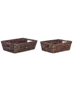 Lot De 2 Paniers En Jacinthes D'eau Marron Pandz