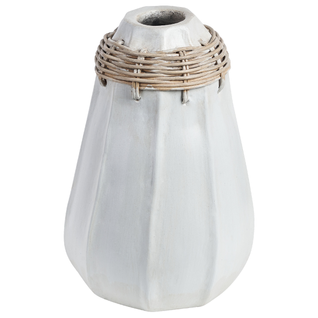 Terre Cuite Vase Décoratif 30 Blanc Beige Kampar