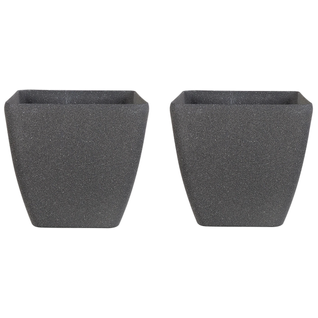 Lot De 2 Cache-pots Gris 34 X 34 X 34 Cm Zeli