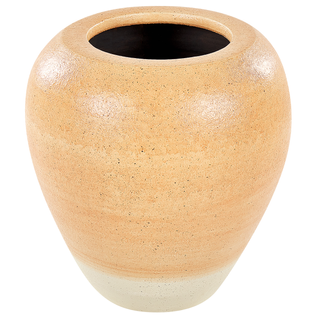 Terre Cuite Vase Décoratif 34 Cm Orange Beige Skione