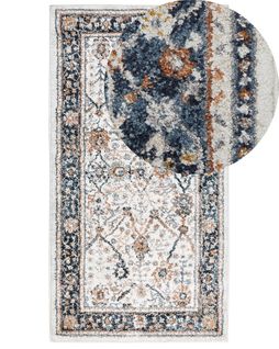 Tapis Beige Et Bleu 80 X 150 Cm Arates