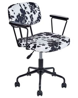 Chaise De Bureau Velours Noir Blanc Algerita