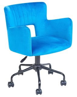 Chaise De Bureau Velours Bleu Sanilac