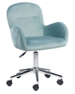 Chaise De Bureau Velours Vert Menthe Priddy