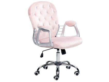 Chaise De Bureau Velours Rose Princess