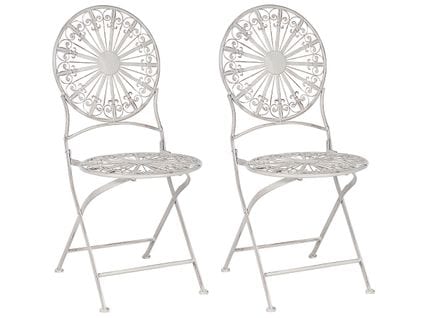 Lot De 2 Chaises De Jardin Blanc Cassé Scafa