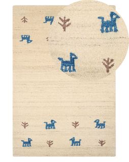 Tapis Gabbeh En Laine Beige 140 X 200 Cm Yali