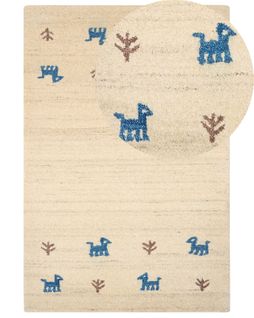 Tapis Gabbeh En Laine Beige 200 X 300 Cm Yali