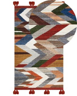 Tapis Kilim En Laine 80 X 150 Cm Multicolore Kanakeravan