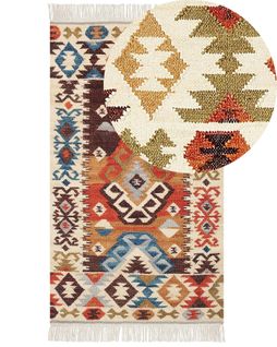 Tapis Kilim En Laine Multicolore 80 X 150 Cm Vosketap