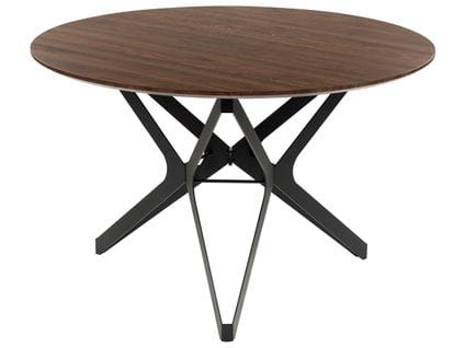 Table À Manger Noir Et Bois Sombre 120 Cm Alure