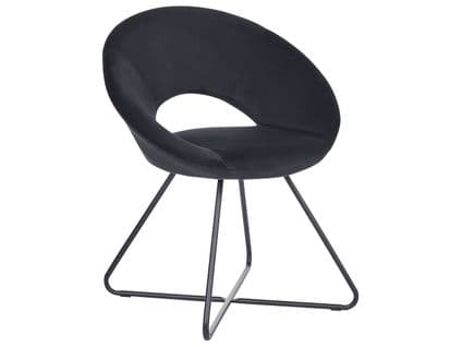 Fauteuil Design En Velours Noir Rachel