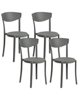 Lot De 4 Chaises De Salle à Manger Gris Foncé Vieste