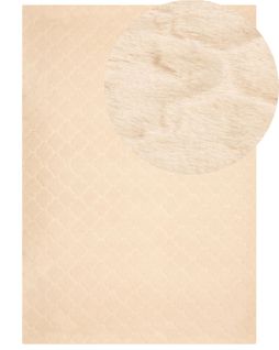 Tapis En Fausse Fourrure De Lapin 160 X 230 Cm Beige Gharo