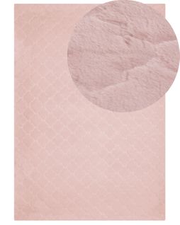 Tapis En Fausse Fourrure De Lapin 160 X 230 Cm Rose Gharo