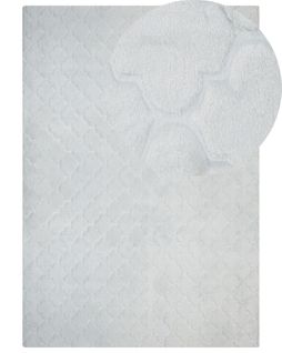 Tapis En Fausse Fourrure De Lapin 160 X 230 Cm Gris Clair Gharo