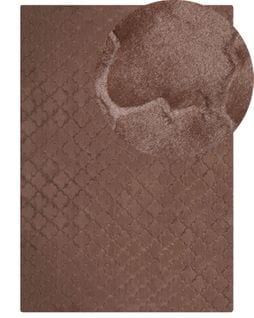 Tapis En Fausse Fourrure De Lapin 160 X 230 Cm Marron Gharo