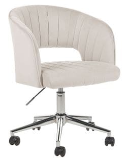 Chaise De Bureau Velours Beige Clair Katonah