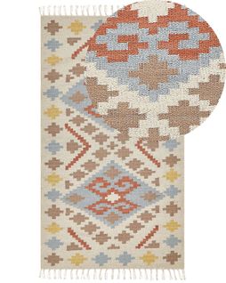 Tapis Kilim En Coton 80 X 150 Cm Multicolore Atan