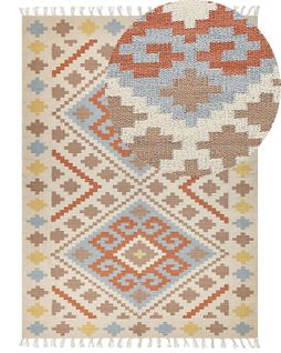 Tapis Kilim En Coton 160 X 230 Cm Multicolore Atan