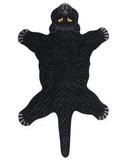 Tapis Pour Enfants En Laine Noir 100 X 160 Cm Panthère Bagheera