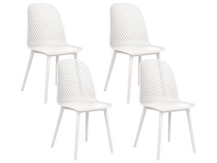 Chaise De Salle à Manger Set De 4 Blanc Emory