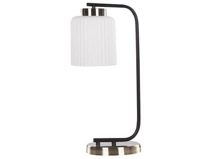 Lampe à Poser En Métal Noir Et Ton Laiton Caudelo