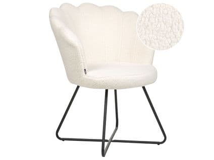 Bouclé Fauteuil Blanc Lovelock